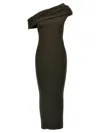 Courrèges Twist Rib Knit Long Dresses In Green
