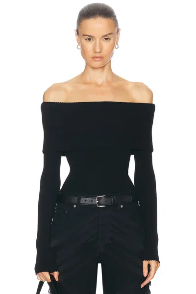 Courrèges Twist Rib Knit Sweater In Black