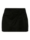 Courrèges Twist Snaps Pinstripes Mini Skirt In Black