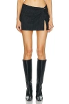 Courrèges Twist Snaps Pinstripes Mini Skirt In Black & White