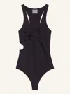 Courrèges Twist Cut-out Knot Swimsuit In ブラック