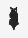 Courrèges Twist Cut-out Knot Swimsuit In Black