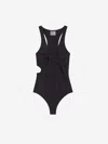 Courrèges Twist Cut-out Knot Swimsuit In Black