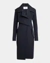 Courrèges Twist Wrap Cotton Trench Coat In Blue