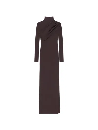 Courrèges Twist-detail Jersey Maxi Dress In Brown