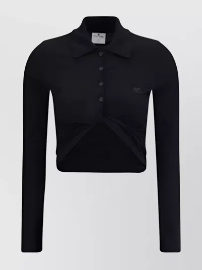 COURRÈGES TWISTED COLLAR POLO SHIRT