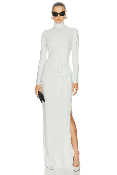 Courrèges Twisted Crepe Jersey Long Dress In White