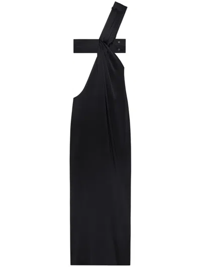 Courrèges Twisted Draped Dress In Black