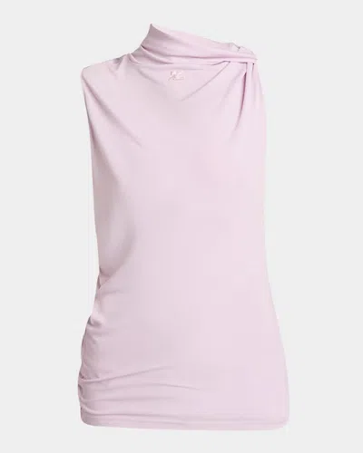 Courrèges Twisted High-neck Scuba Knit Tnak Top