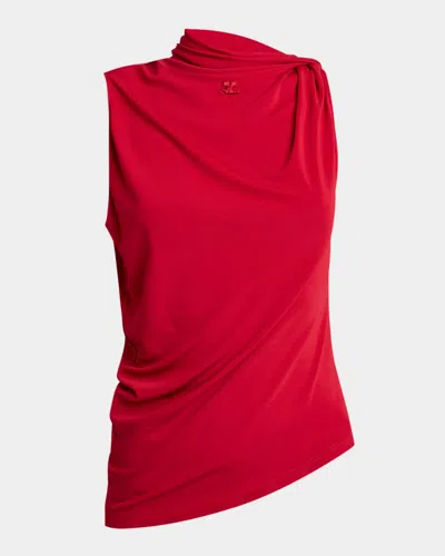 Courrèges Twisted High-neck Scuba Knit Tnak Top