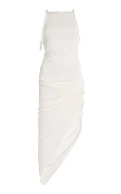 Courrèges Twisted Jersey Maxi Dress In White