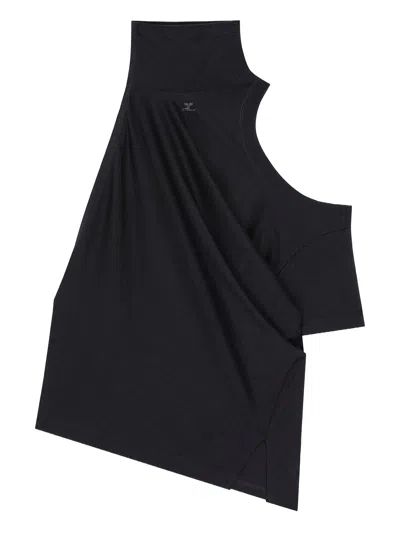 Courrèges Twisted Jersey T-shirt In Black