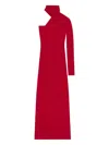 Courrèges Twisted One-shoulder Midi Dress In Red