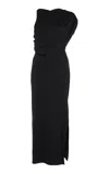 Courrèges Twisted Rib-knit Midi Dress In Black