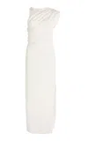 Courrèges Twisted Rib-knit Midi Dress In White