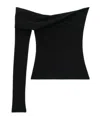 Courrèges Twisted Single-sleeve Jersey Top In Black