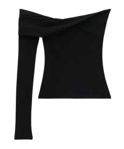COURRÈGES TWISTED SINGLE-SLEEVE JERSEY TOP