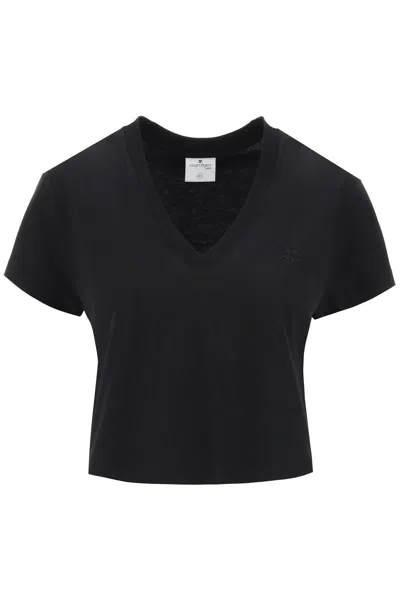 Courrèges Courreges Woman T-shirt Black Size M Cotton