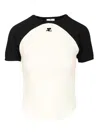 Courrèges Circle Contras T-shirt Woman Black And White In Multi