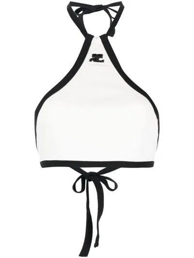 Courrèges Backless Halterneck Vest Top In White