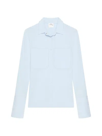 Courrèges Two-pocket Jersey Shirt In Blue