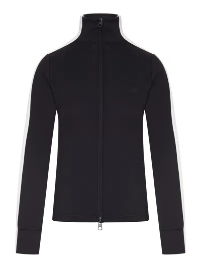 Courrèges Two-tone Tracksuit Jacket In Black