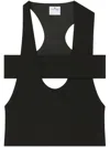 Courrèges U-neck Black Top With Cut-out Detailing In Black