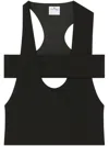Courrèges U-neck Black Top With Cut-out Detailing