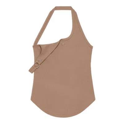 Courrèges Asymmetrical Tank Top In Brown
