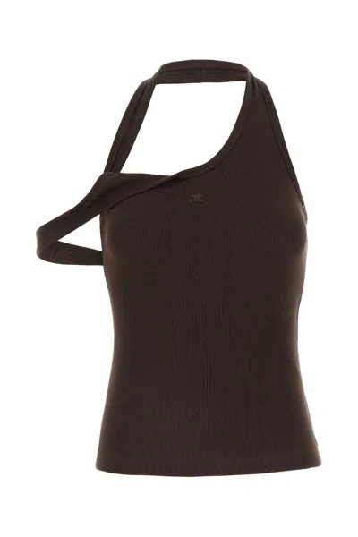 Courrèges Undressed 90s Rib Top In Brown