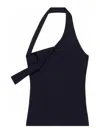 Courrèges Tank Top With Asymmetrical Buckle In Black