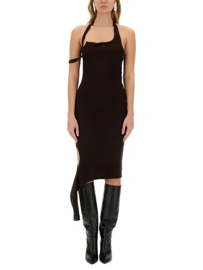 Courrèges "undressed" Dress In Brown