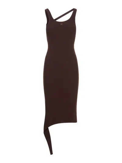 Courrèges Undressed Ribbed Midi Dress In Multi