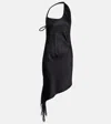 Courrèges Undressed Lace-trimmed Satin Minidress In Black