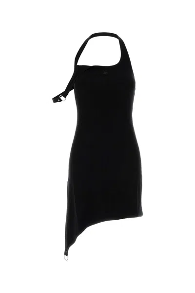 COURRÈGES BLACK VISCOSE BLEND DRESS