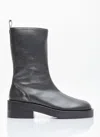 Courrèges Used Leather Zip Ankle Boots In Black