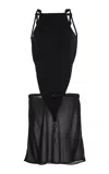 Courrèges V-line Cutout Jersey Mini Dress In Black