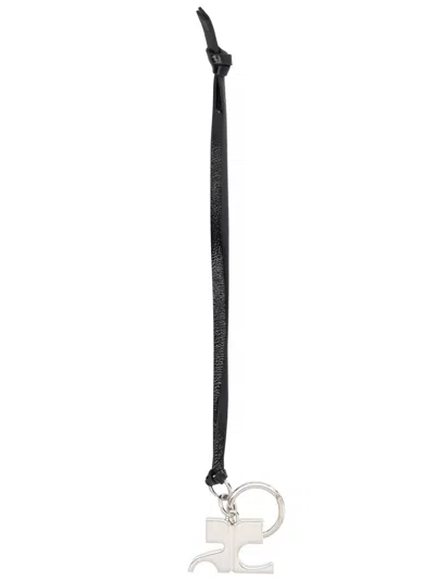 Courrèges Courreges Varnished Leather Key Holder - Mini Style In Black