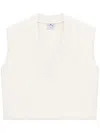 Courrèges Logo-embossed Knitted Vest In Neutrals