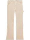 Courrèges Velvet-effect Flared Trousers In 1021 Clay