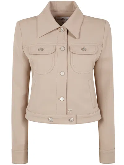 COURRÈGES TRUCKER JACKET SIGNATURE TWILL,VESCBL002PL0007 1007 SAND