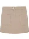 Courrèges Courregès Mini-skirt 2-pockets Twill In Beige