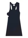 Courrèges Courreges Black Cotton Mini Dress In Dark Blue