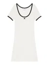 Courrèges Ribbed Cotton Mini Dress With Logo Embroidery