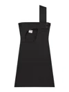 Courrèges Mini Dress With Cut-out And Button Accents In Black