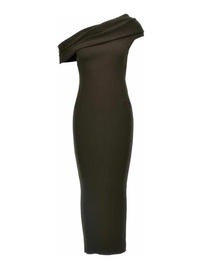 Courrèges Twist Rib Knit Long Dress