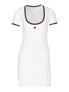 Courrèges Ribbed Cotton Mini Dress With Logo Embroidery In White
