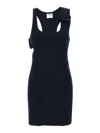 Courrèges Courreges Black Cotton Mini Dress In Blue