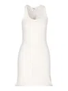 Courrèges Crewneck Meduse Knit Mini Ribbed Scoop Sleeveless In White
