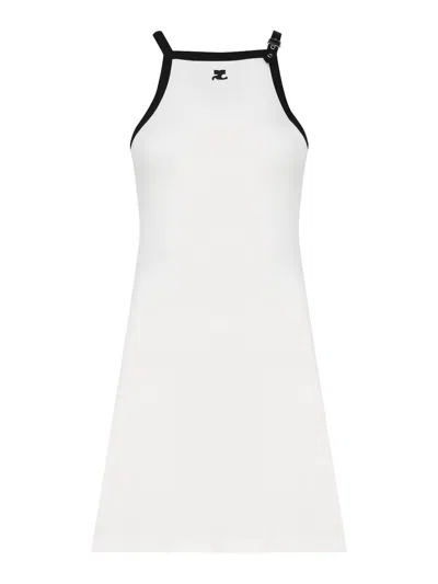 COURRÈGES VESTIDO MIDI - BLANCO